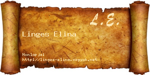 Linges Elina névjegykártya